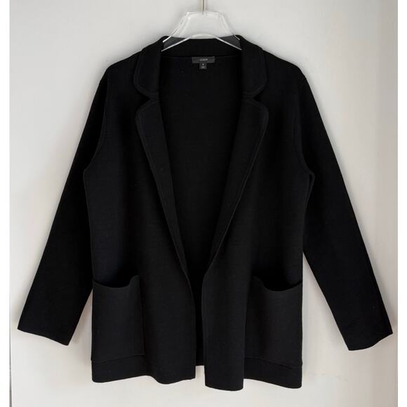 J. Crew Eloise Sweater Blazer Black Knit Open Cardigan Size Small BA552 Work - Picture 3 of 9